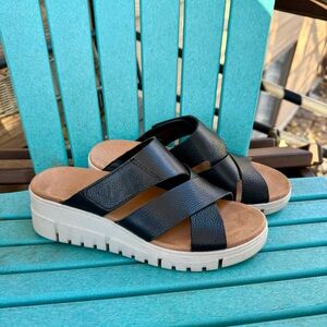 Vionic Uptown Sunset Women's Orthotic Supportive Slide Sandals Black Size 9.5